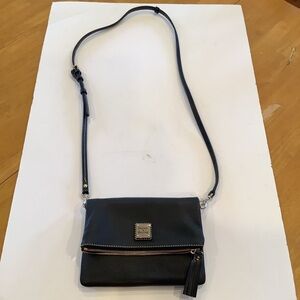 Dooney & Bourke Black Pebbled Leather Crossbody with Tassel
